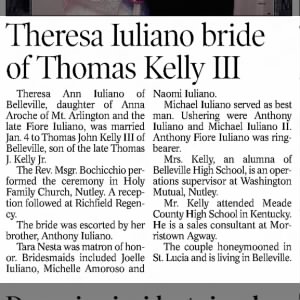 wedding of Theresa Iuliano/Thomas Kelly