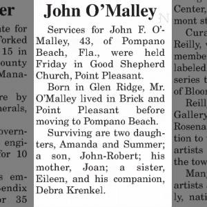 Obituary for John O ` Malley