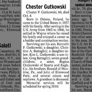 Obituary for Chester F. Gutkowski