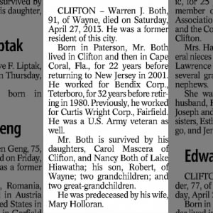 Obituary for Warren J. Both