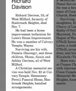 Obituary for Davison Davison