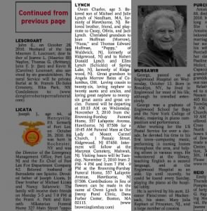 Obituary for Owen LYNCH Charles