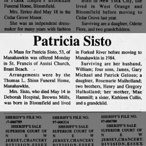 Obituary for Patricia Sisto