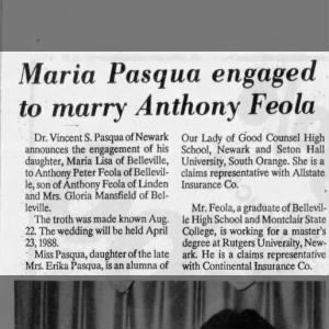 Marriage of Pasqua / Feola