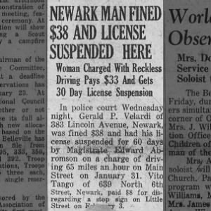 Gerald Patrick Velardi (Newark Man Fined)