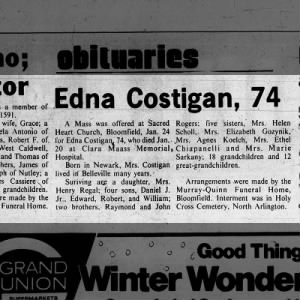 Obituary for Edna Costigan